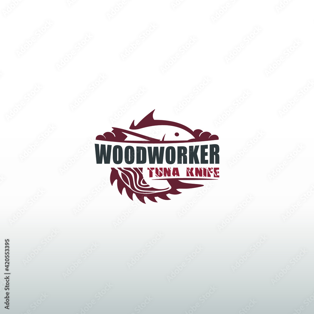 Obraz premium carpentry, construction, wood saw, logo vector eps 10