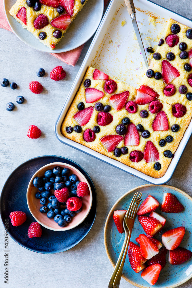 Strawberry Berry Sheet Pan Cake Strawberry Berry Sheet Pan Cake
