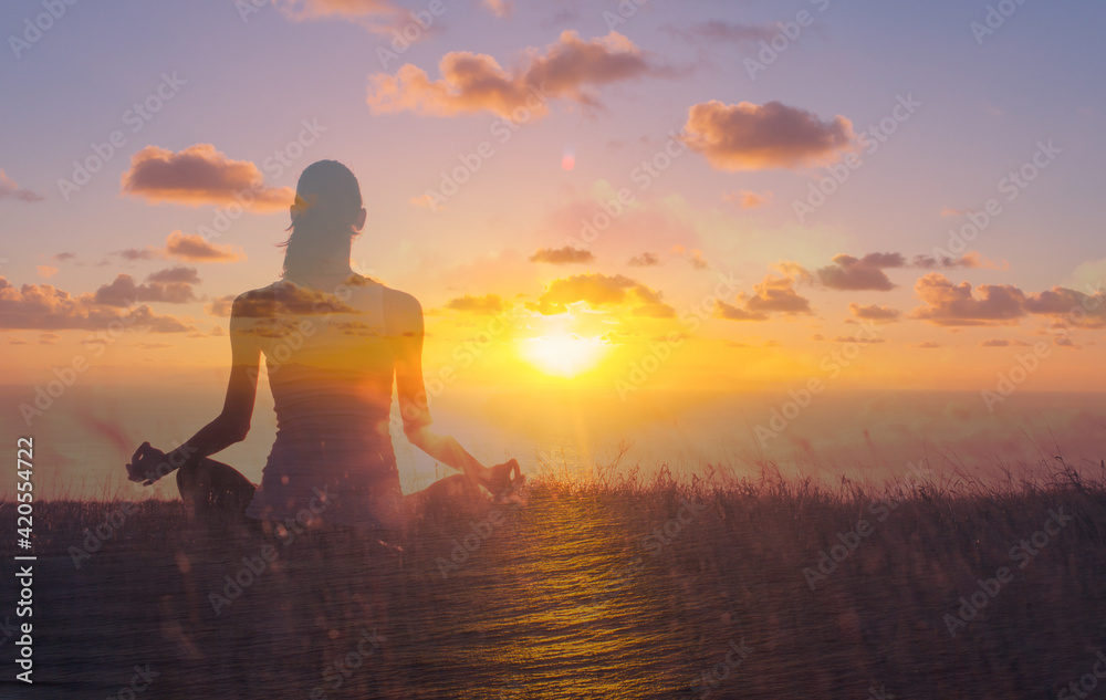 Calm meditation at dawn 