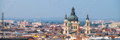 Roofs of Budapest on the sunset with St.-Stephans-Basilika