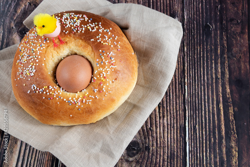 Homemade easter bread traditional spanish recipe photo