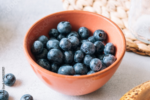 Fresh blueberries in a bowl