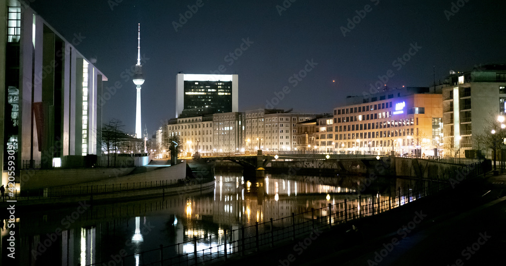 Berlin Government quarter at night - travel photography