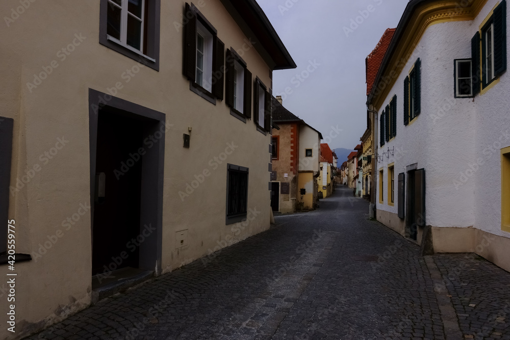 empty village without tourists in austria