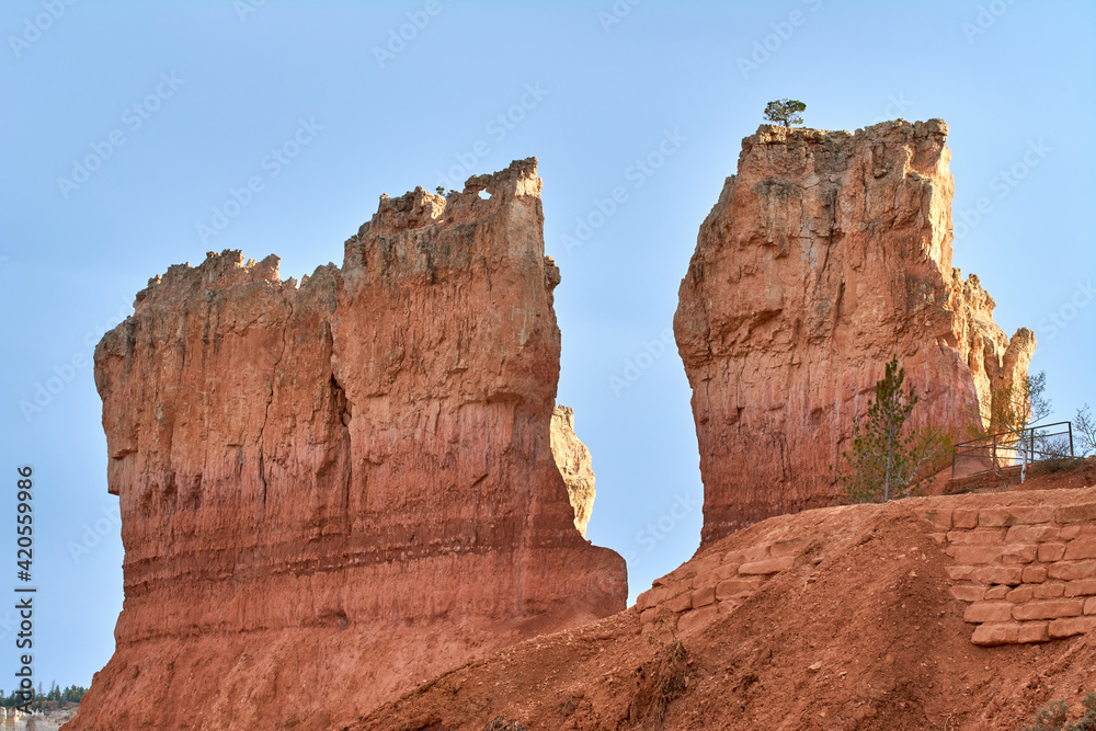 Amazing red sandstone hoodoos, Bryce Canyon National Park in Utah, Usa.