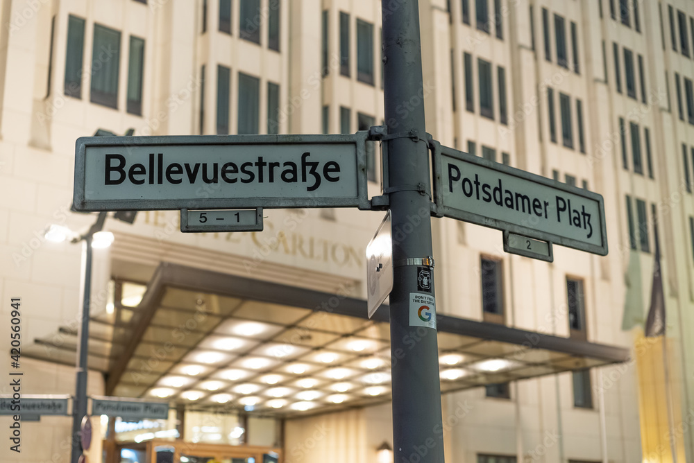 Street sign Potsdamer Platz in Berlin - travel photography