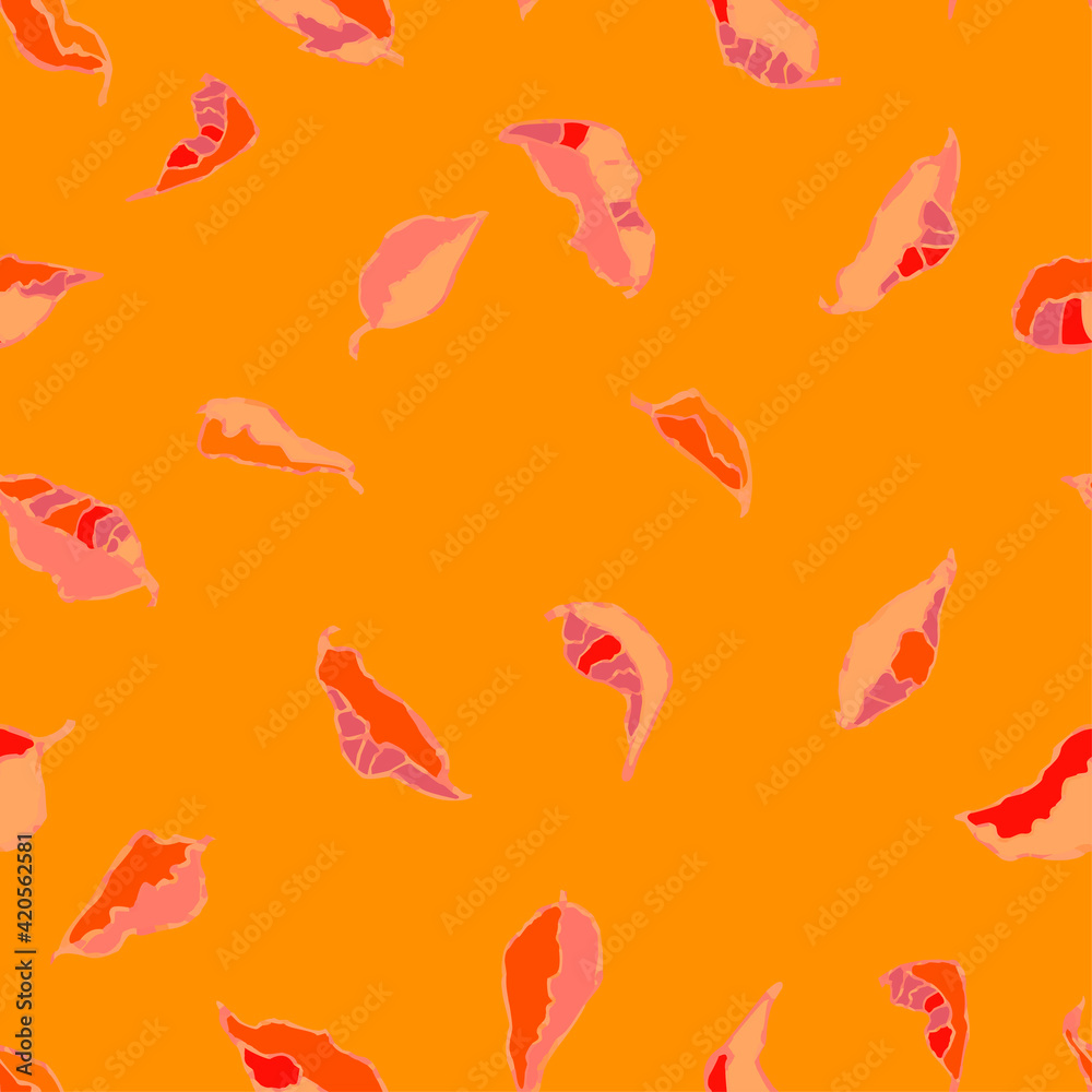 Seamless colorful pattern with foliage and plants