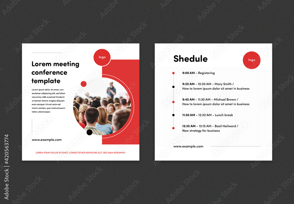 Social Media Layouts for Conference Meeting Stock Template | Adobe Stock
