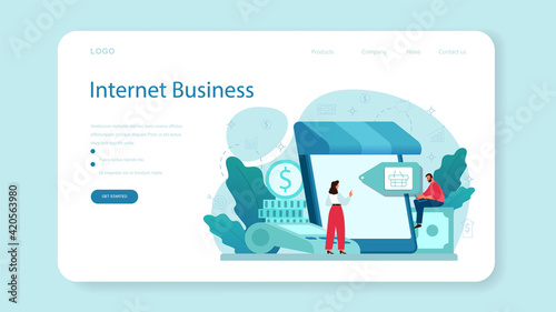 Sale web banner or landing page. Business planning and development. Sales