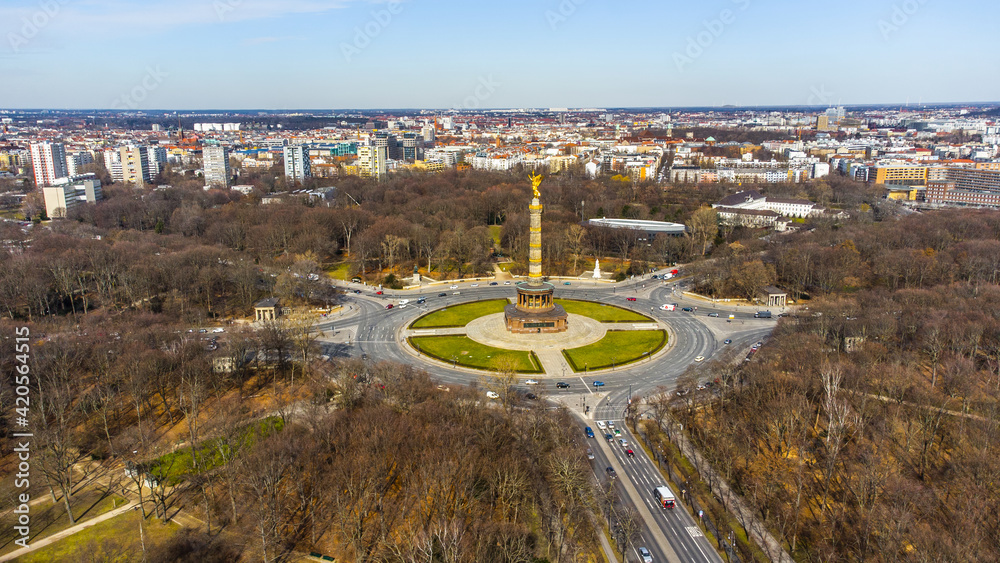 Berlin Victory Column from above - aerial view - travel photography