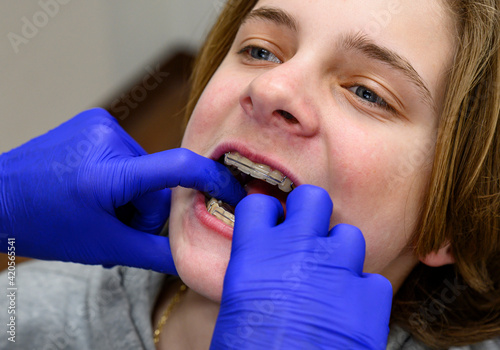 Patient at Orthodontics Office with Retainer
