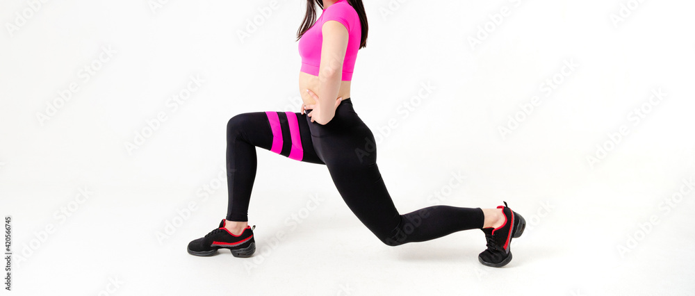 Unrecognizable woman doing exercises