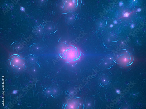 violet stair and blue background