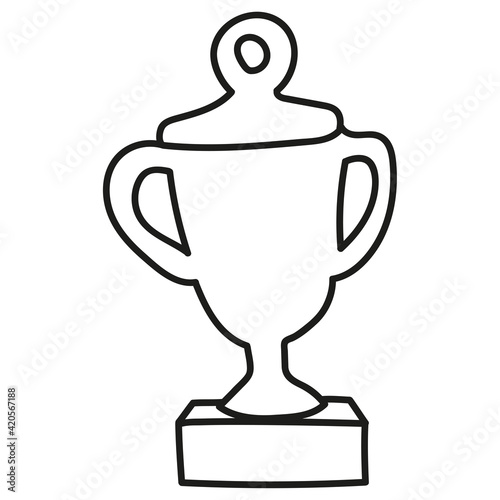 competition winning cup in doodle style 