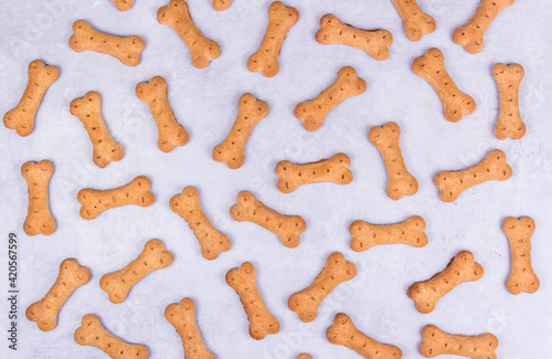 Cookies for dogs. Bone cookies top view