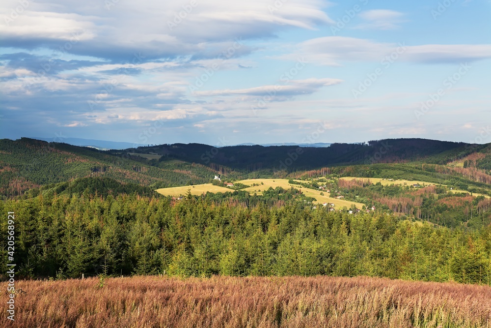 Rajnochovice. View of part of Paseky. Hostyn hills. Czechia. Europe.