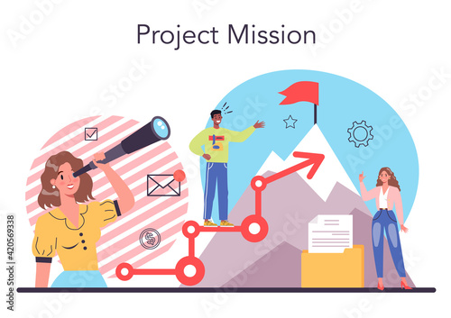 Business incubator concept. Project mission. Successful strategy