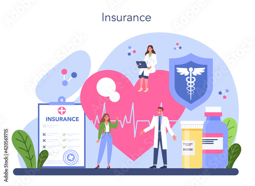 Health insurance concept. Idea of security and protection of property