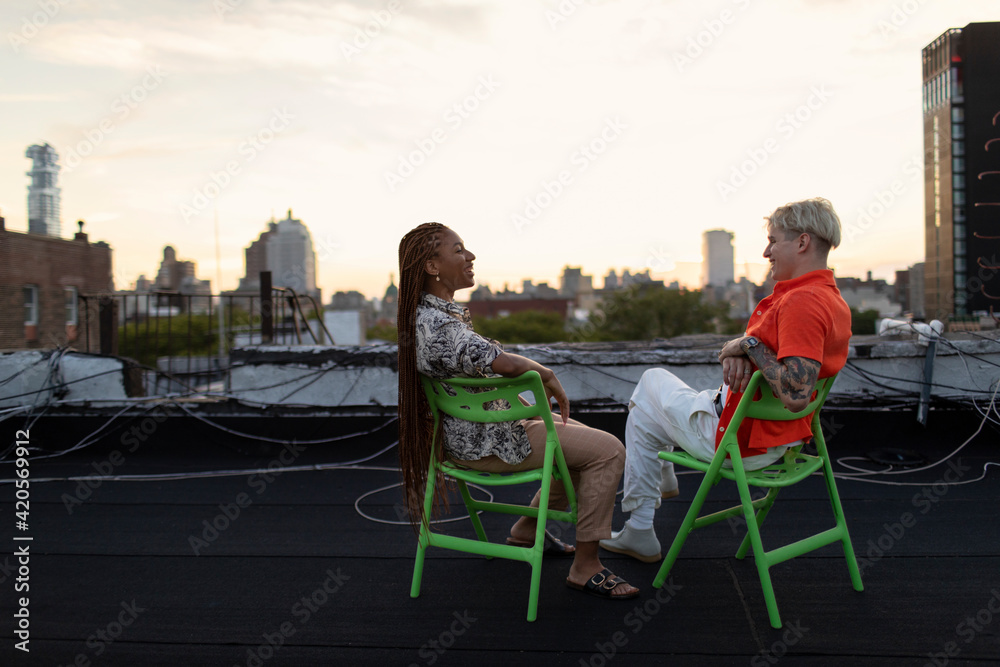 Sunset on a rooftop Sunset on a rooftop