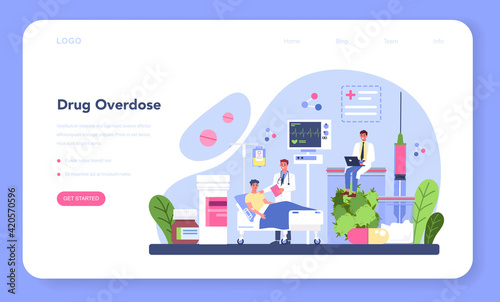 Narcologist web banner or landing page set. Professional medical specialist.