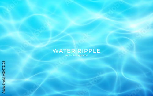Water realistic ripple, great summer design for any purposes. Illustration with water ripple blue background. Nature background. Vector illustration
