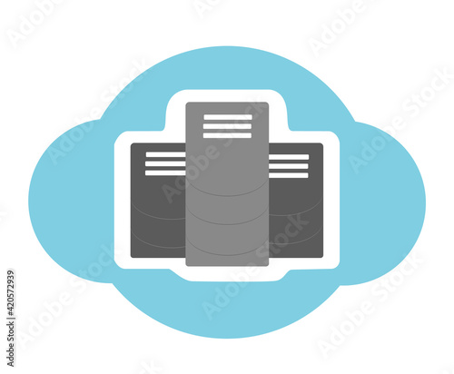 Simple image of cloud technology, server. Can be used in infographics, to illustrate thematic articles, on websites, books and other sources of information 