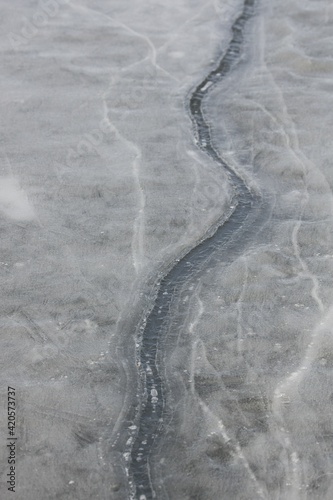 Abstract of a line in the ice.