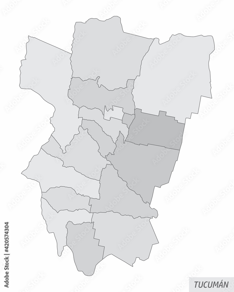 Tucuman province grayscale map