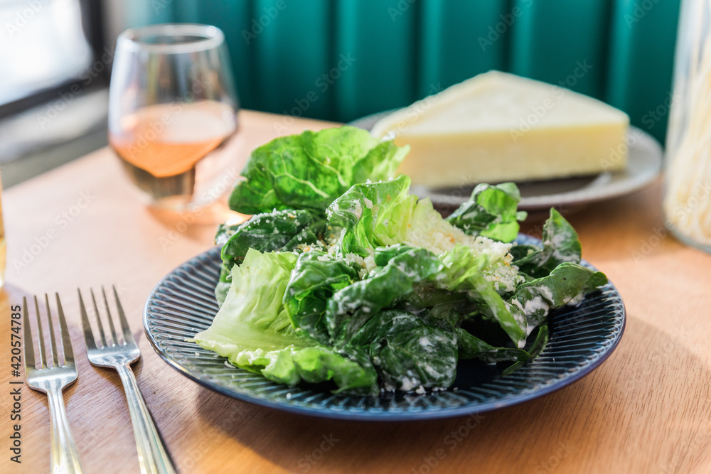 ceasar salad on plate ceasar salad on plate