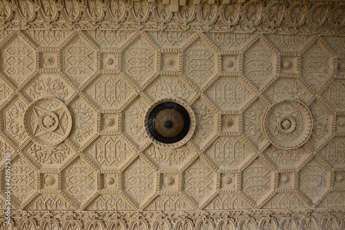 Golestan Palace, Tehran, Iran, carved ceiling detail  photo