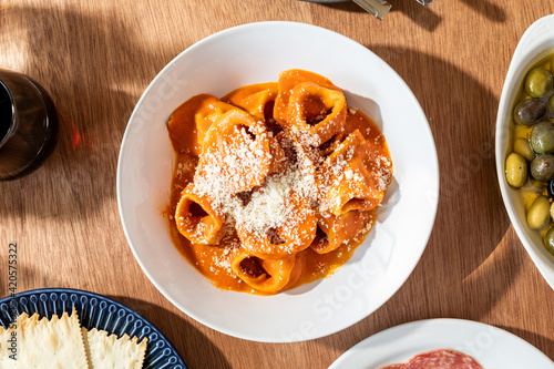 Tortelli dish in bowl photo