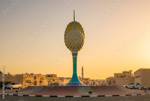 The new Pearl Roundabout in Al Wakrah beach. Qatar, photo