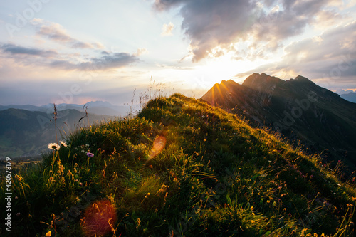 Summer in the Mountains Sunrise Lens Flare