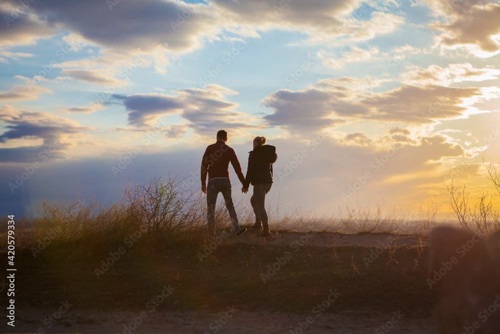 Couple in sunset