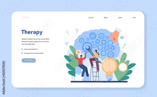 Psychiatrist web banner or landing page. Mental health diagnostic.