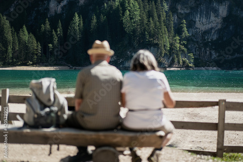 Boat At The Braies Lake, Dolomites photo