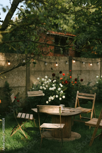 garden ready for a small gathering