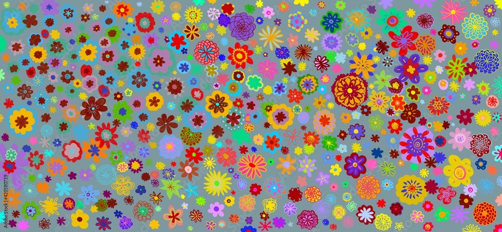 Web banner sfondo primavera floreale multicolore fiori di campo