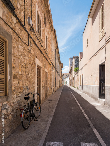 Street in the village of Binisalem  on the balearic island of Mallorca  Spain