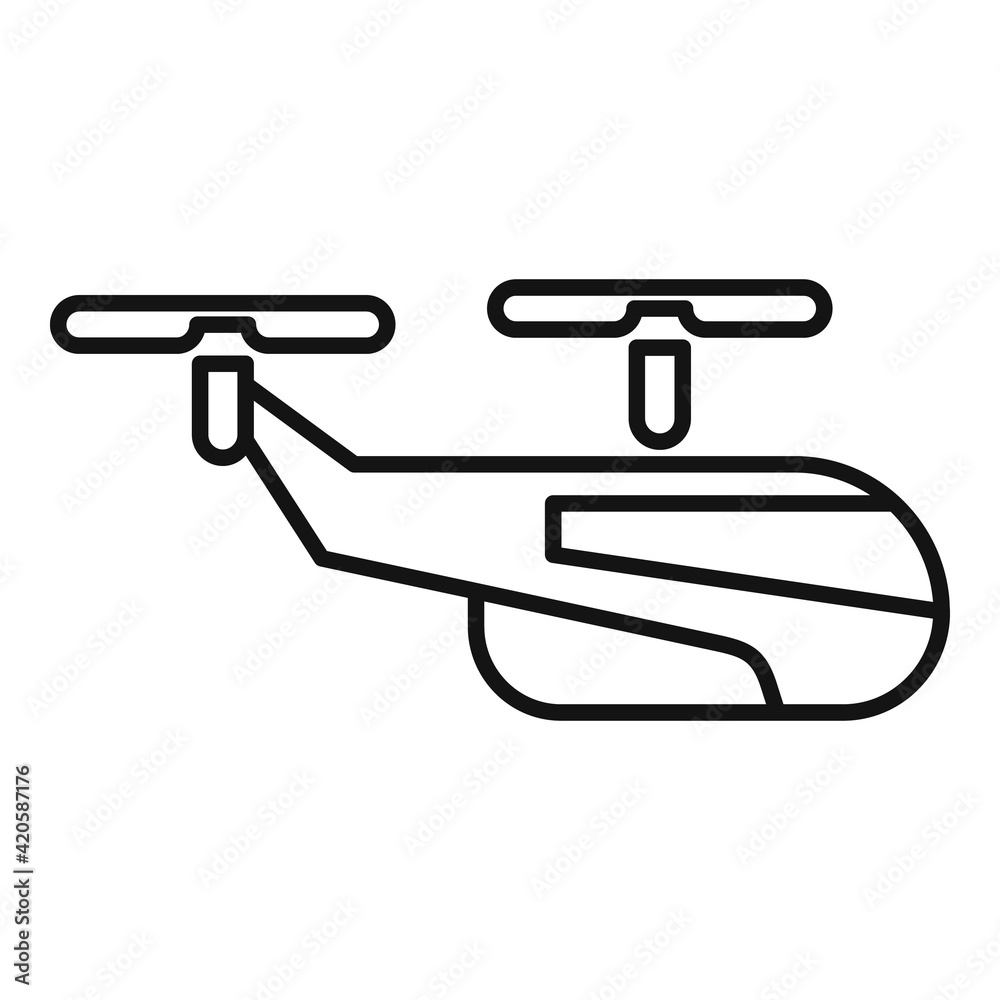 Drone taxi icon, outline style Drone taxi icon, outline style