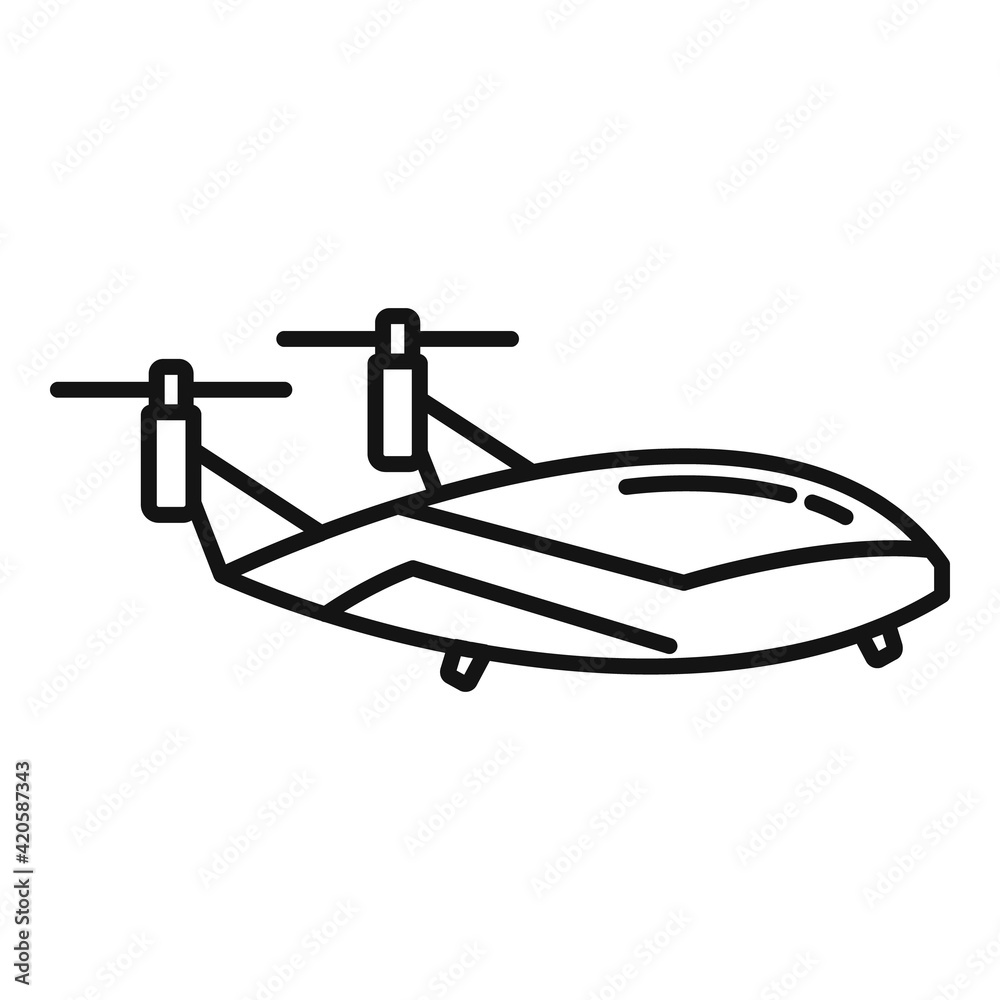 Flying unmanned taxi icon, outline style