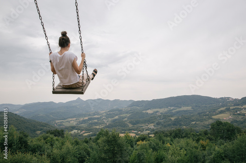 Woman on A Swing photo