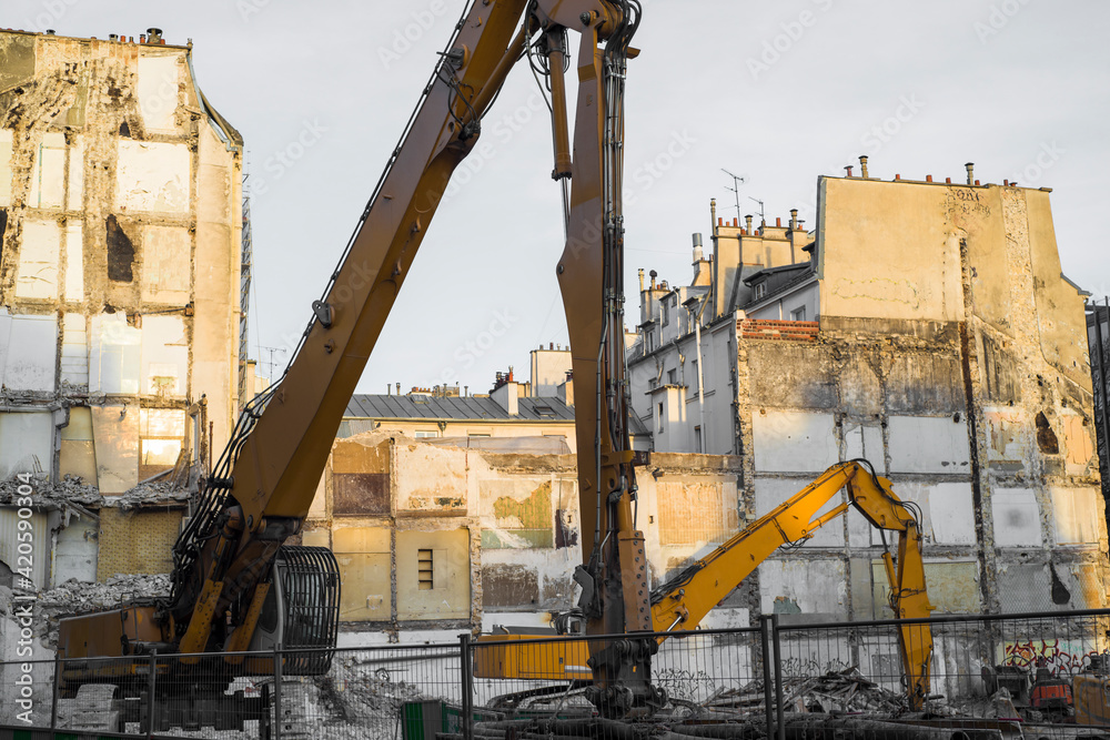 Crane in a construction site in the city Crane in a construction site in the city