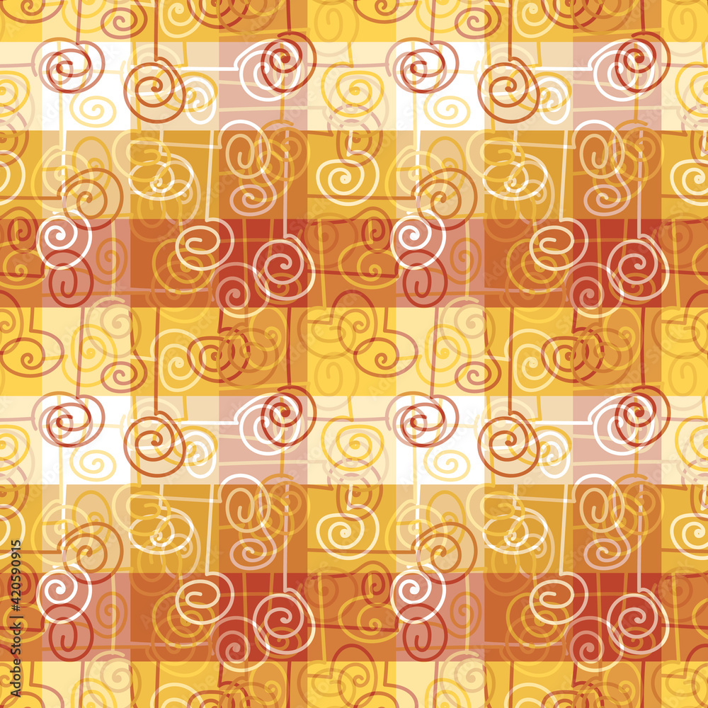 orange and yellow abstract seamless vector pattern