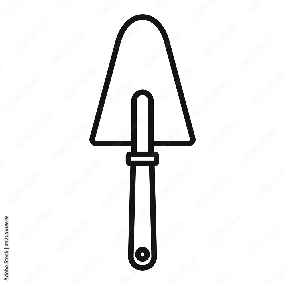 Garden hand shovel icon, outline style Garden hand shovel icon, outline style