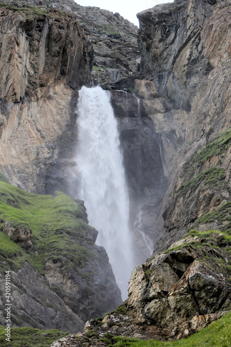 Waterfall in the Alps mountains