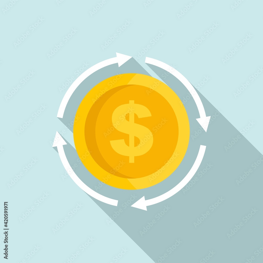 Marketing money circle icon, flat style Marketing money circle icon, flat style