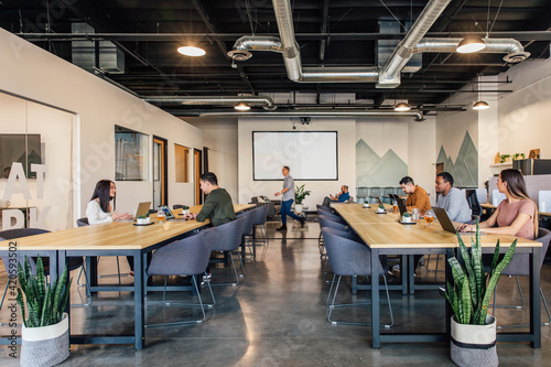 Modern Coworking Space with People photo