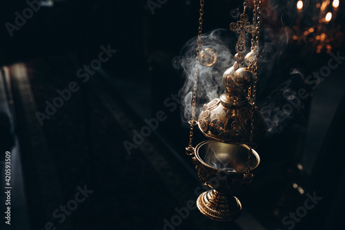Fotografie, Obraz censer in church incense and smoke