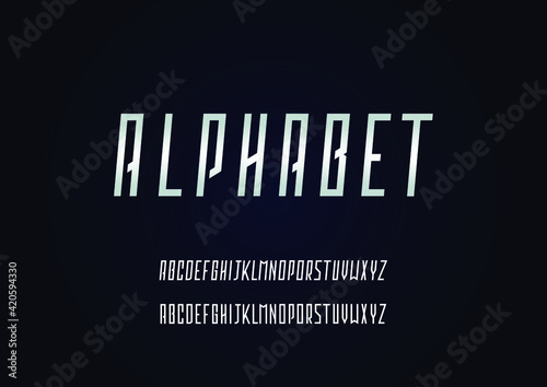 テクノロジーフォント Abstract technology futuristic alphabet font.